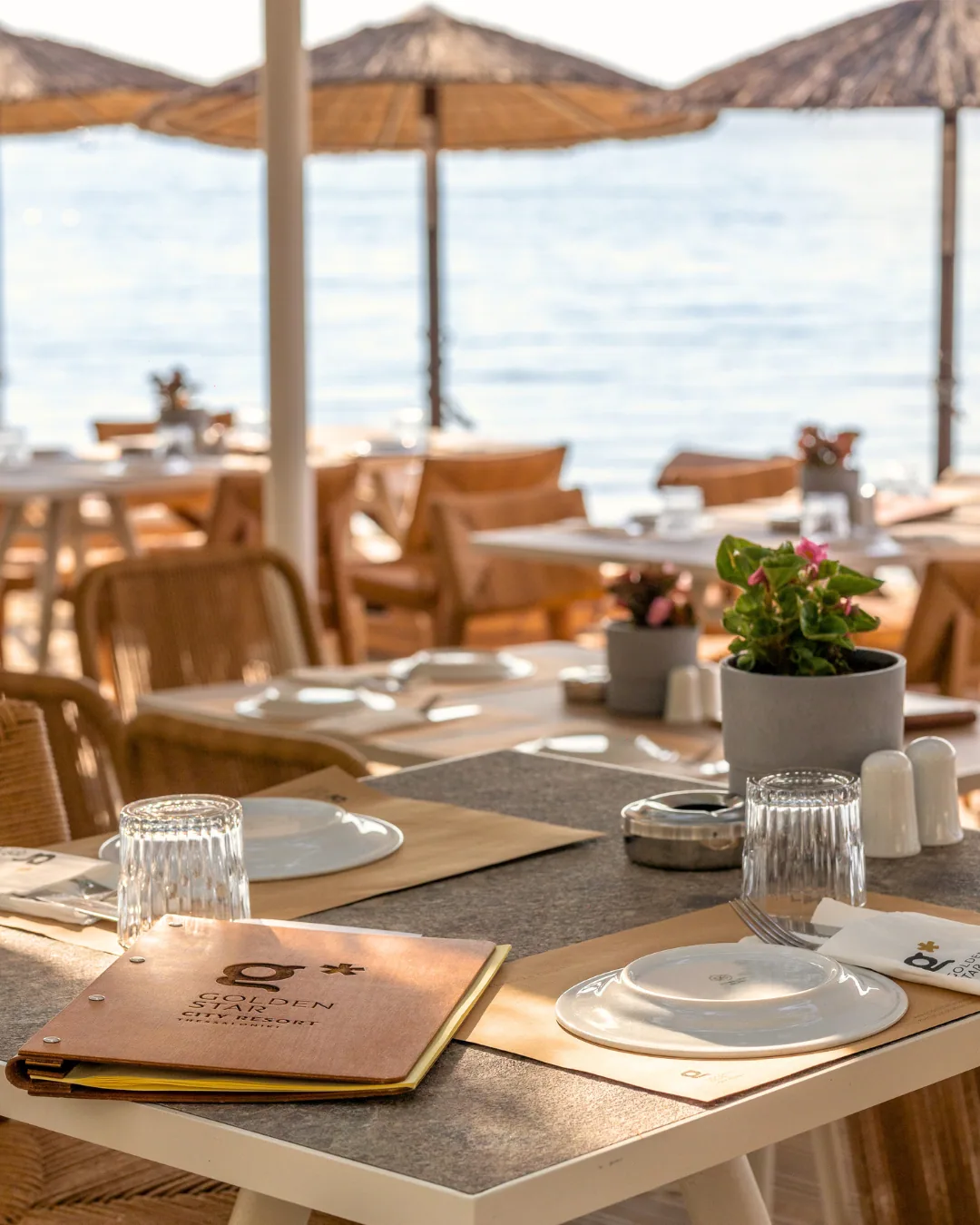 Outdoor restaurant tables